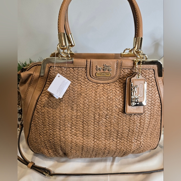 Coach Handbags - Coach Madison Pinnacle Woven Lily Satchel